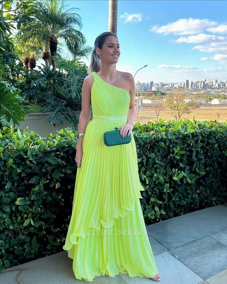 A Line One Shoulder formal dresses Bridesmaid Dresses evening gown Prom Dress